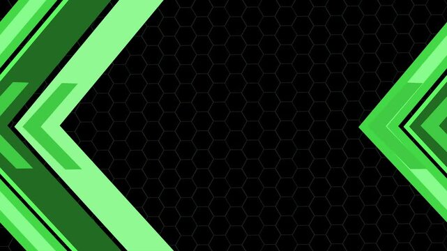 Honeycomb background geometric chevrons on left and right modern tech abstract design animation