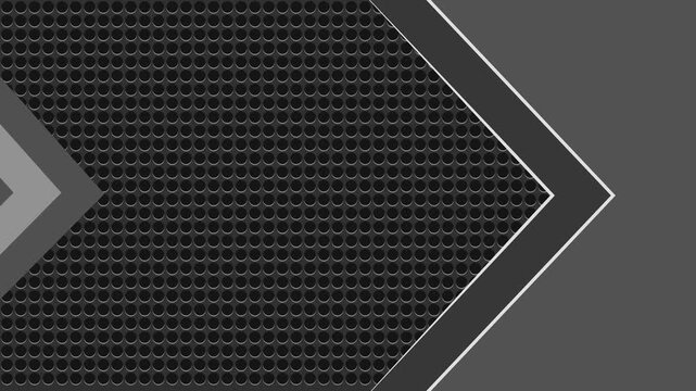 Chevron arrows over honeycomb metal background animation