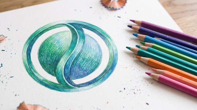 Colorful pencil drawing of an infinity symbol representing international day of charity and giving
