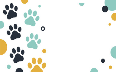 Cute Cat Paw Prints Background Minimal Pet Pattern Wallpaper Modern Animal Footprint Design © MdWaliul