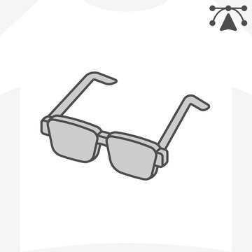 Geometric eyeglass frames isometric icon, vision and optics concept. Vector graphics. Timeless elegance, glasses sign and editable stroke, outline style icon for mobile or web design.
