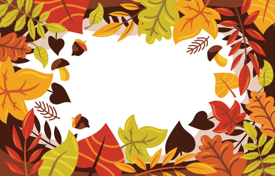Autumn leaves decorative border design