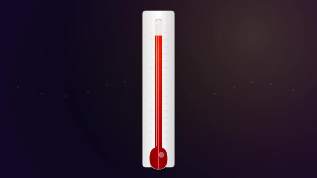 Close up of a thermometer showing a high temperature reading.