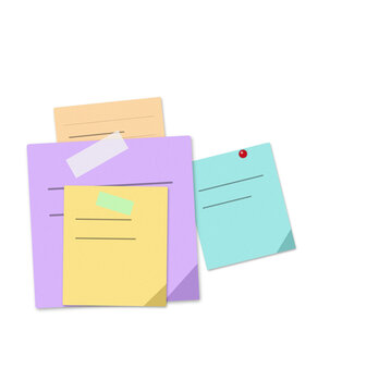 Colorful sticky notes on a flat surface