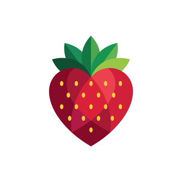 A bright and engaging logo design of a strawberry that not only attracts attention but also symbolizes freshness, health, and the joy of natural flavors inherent in food branding.