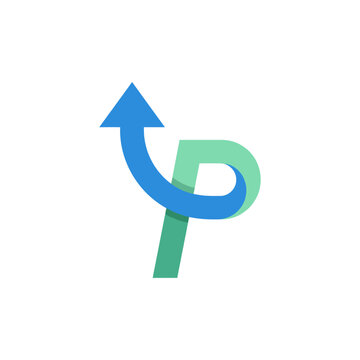 A sleek and modern upward arrow logo design in green and blue hues, representing growth, direction, and success, ideal for businesses aiming to convey progress and innovation.
