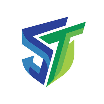 A sleek and modern logo design combining blue and green geometric shapes to create a unique visual identity ideal for businesses in technology or sustainability sectors.