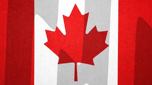 The red and white Canadian flag ripples gently as the fabric folds move in a soft motion.