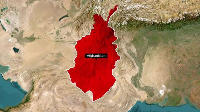 Afghanistan Map Animation with Country Border, 4K Geographic Motion Graphic