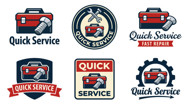This collection of logos features various tool designs with a focus on speed and efficiency, offering the perfect branding for repair services and handyman businesses.