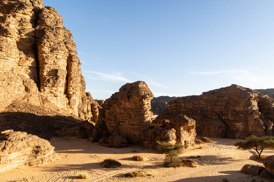 Desert Rock Formations at Dusk