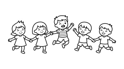 Children Holding Hands in Circle