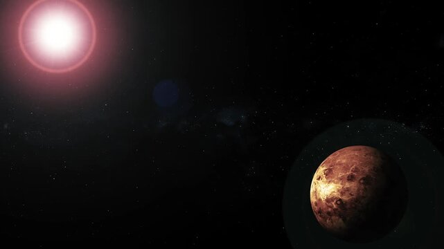Realistic 3D Makemake Dwarf Planet Floating in Deep Space with Galaxy Background