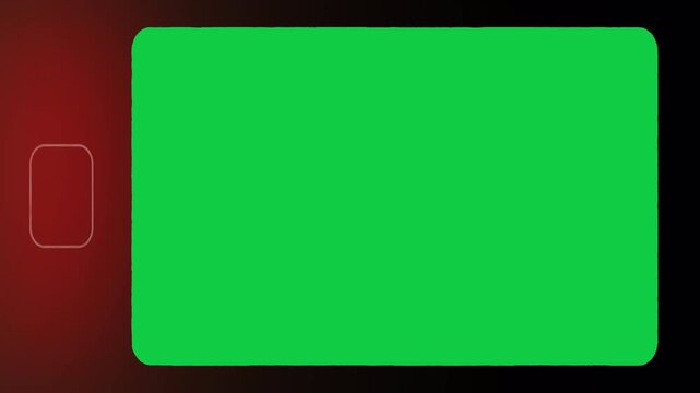 Retro Super 8mm Film Frame with Green Screen and Scratches. 4k