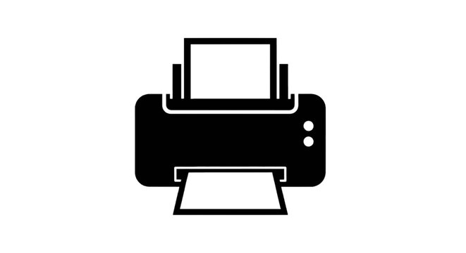Vector illustration of printer icon, simple flat style on a transparent background