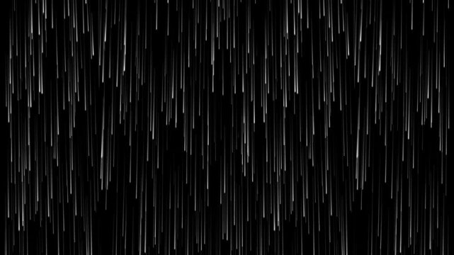 Abstract white vertical lines falling down on a black background