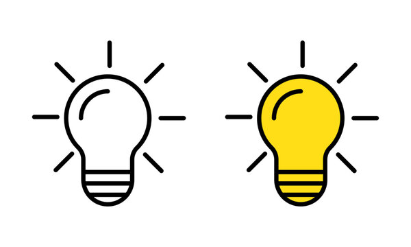 Light Bulb Icon Set - Idea, Innovation and Creative Thinking Vector Illustration