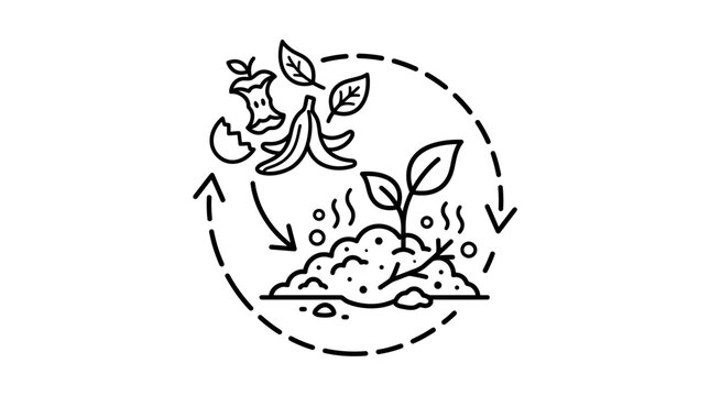 Dynamic Black and White Line of Circular Composting Process with Plant Growth and Soil Transformation