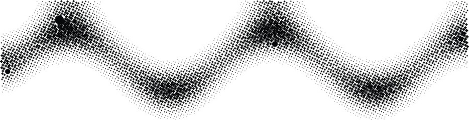 Grainy spray paint zigzag line, black airbrush stipple texture on white background, gritty street art wave vector element for urban design © Muhammad