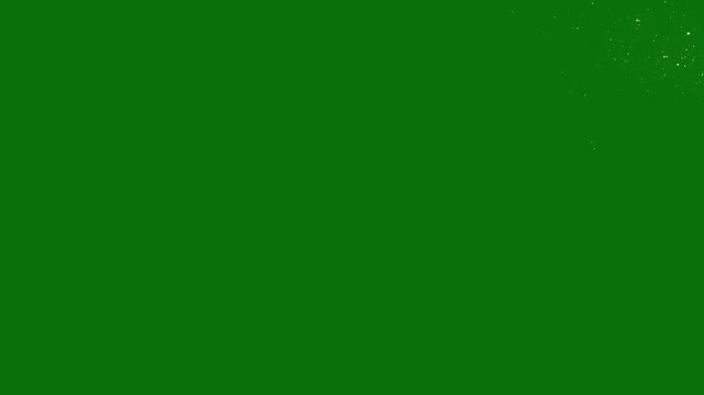 White glitter particle ring rotating animation, on green screen a motion graphic showing a circular, of glowing particles against a chroma key background for easy compositing