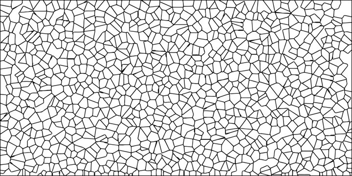 Imagined surface decay shown through fragmentation. White color Broken Stained-Glass Background with black lines. Cream Broken tiles mosaic seamless pattern. Fabric vintage print. 