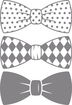 Conjunto de tres elegantes pajaritas con patrones de lunares, rombos argyle y gris s&oacute;lido para ropa formal