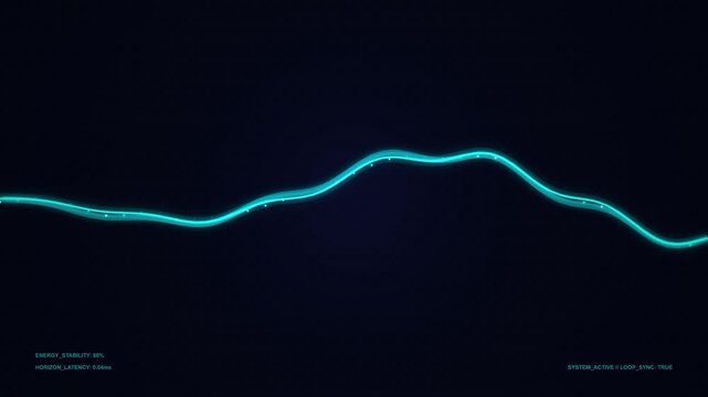 Minimalist Pulse Horizon Animation with Digital Signal