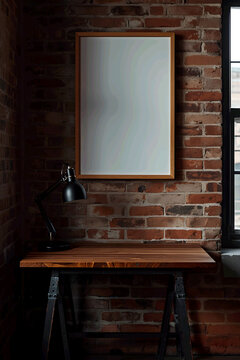 Urban Industrial Loft with empty wall art mockup