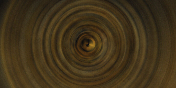 Abstract brown and gold circles form a warm, swirling background pattern.
