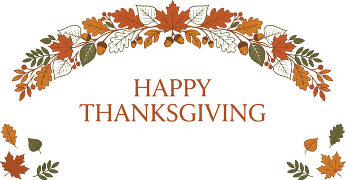 Black silhouette of a pilgrim hat with maple leaves on a white background for thanksgiving and autumn seasonal designs