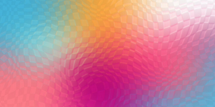 Abstract background with wavy checkered mesh pattern and vibrant gradient.