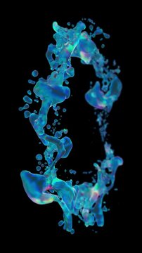 looped 3d animation of water ring