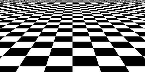 Naklejka premium Black and white checkered pattern . Chess pattern . Black and white square background .