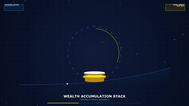 Rising Stacks of Gold Coins Representing Wealth Accumulation and Financial