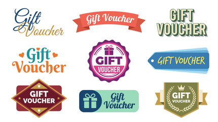 Fototapeta premium This image showcases an array of colorful and creative gift voucher designs, emphasizing the perfect gift solution for every occasion and appealing to diverse preferences.