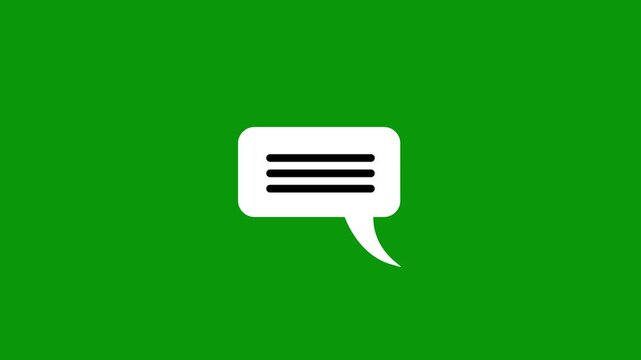 Green Screen Chat Speech Bubble Motion Graphics Loop for video..
