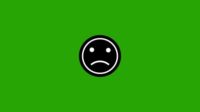 Animated Sad Face Emoji Icon Isolated on White Background