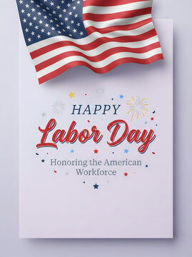 Labor day celebration american flag and festive typography honoring the workforce