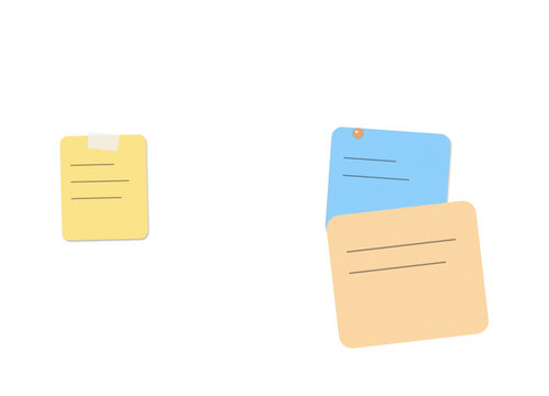 Flat design sticky notes with text and arrows