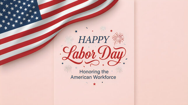 Labor day celebration american flag and festive typography honoring the workforce