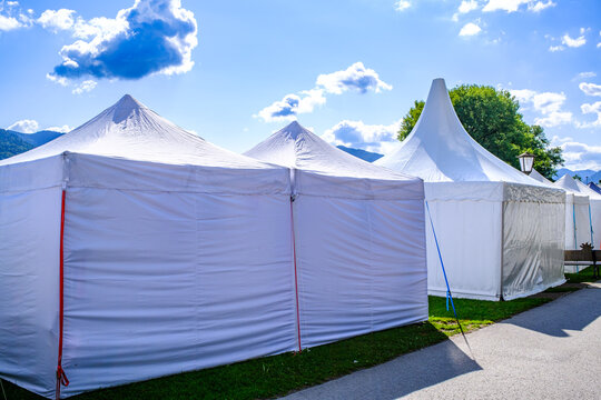 typical event tents at a market
