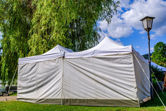 typical event tents at a market