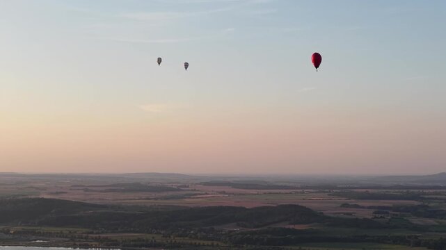 balloon festival drone shot
