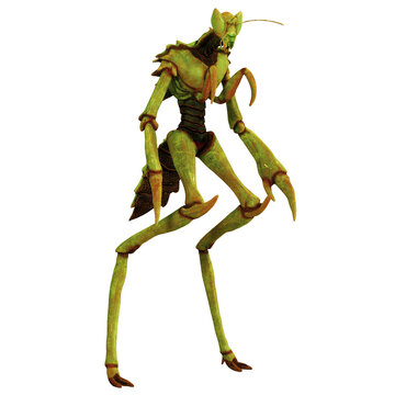 Alien bug creature with menacing pose