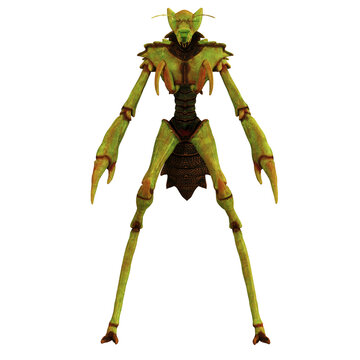 Futuristic insectoid alien creature design.