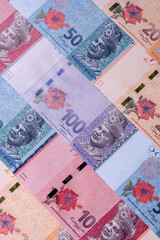 Malaysian ringgit banknotes as a tool for trade and financial transactions. The Malaysian ringgit © chernikovatv