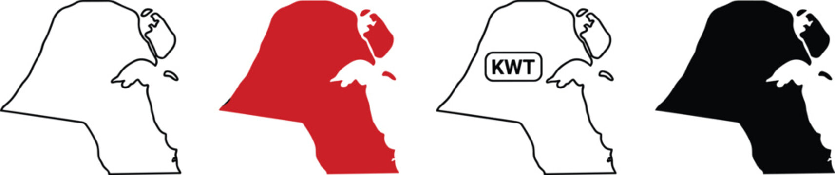 Set of kuwait map icons
