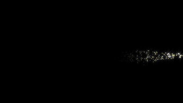 Particle burst glitter sparkle animation, white fairy dust, glowing pixie wand trail, shimmering stars, premium black overlay, 4k