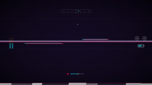 Dynamic Neon Glitch Interface In Dark Digital Scene.