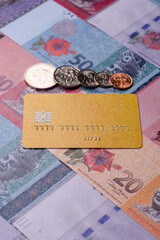 A credit card for contactless cashless payments via a terminal or online. A credit card © chernikovatv